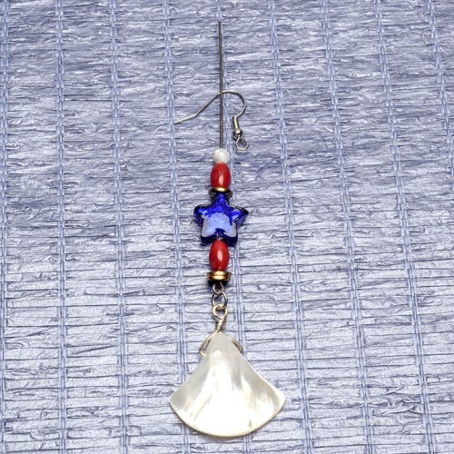 Nancy Chase's 4th of July Earrings - , Holiday Designs, Loops, Wire Loop, Wrapped Wire Loop, Beads, attach the eye pin through the jump ring